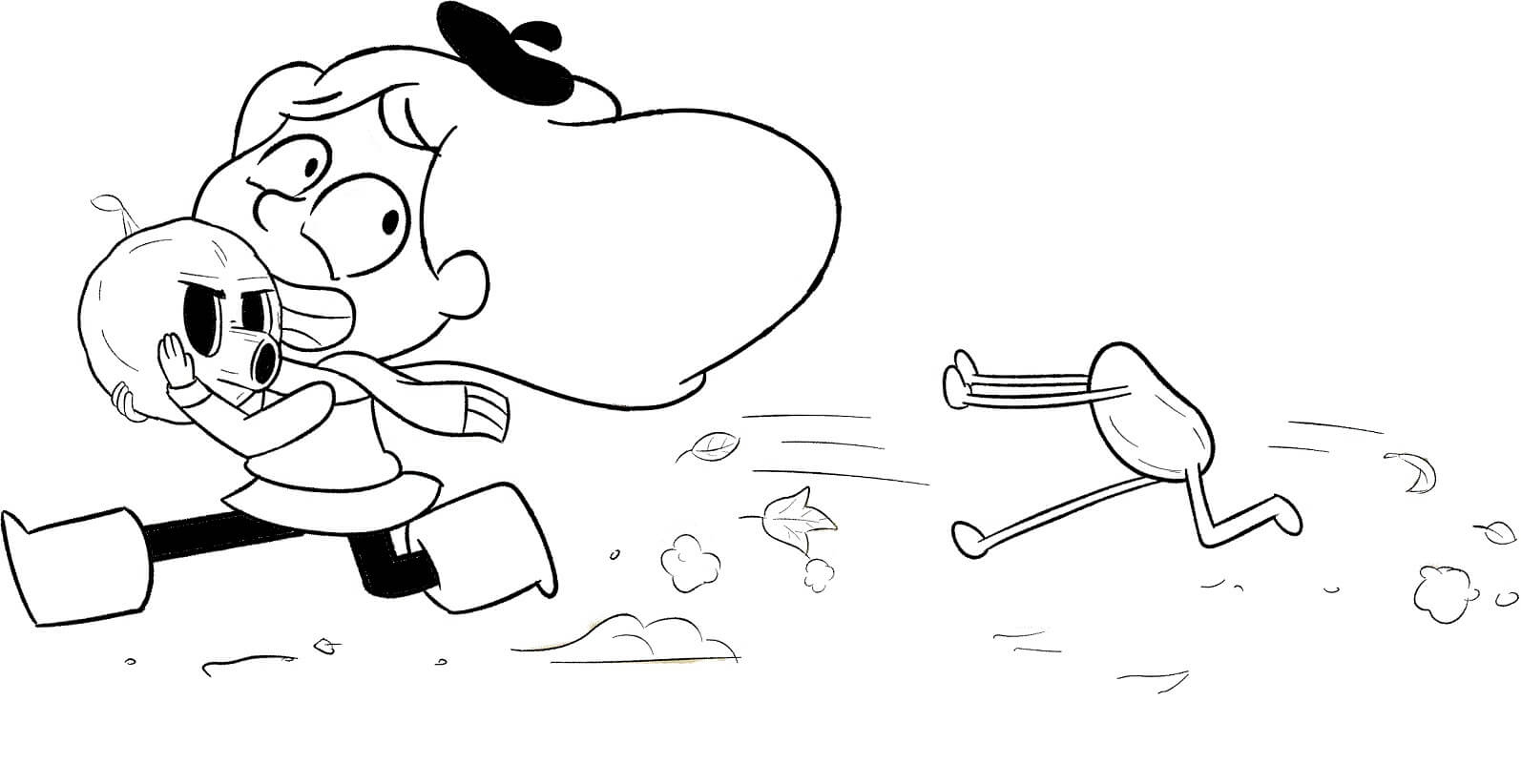 Dibujo de Hilda Corriendo y Asustada para Colorear