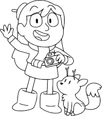 Dibujo de Hilda Sosteniendo la Cmara y la Ramita para Colorear