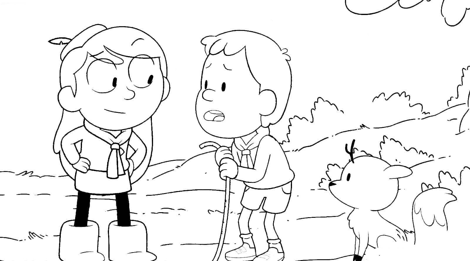 Dibujo de Hilda y David Twig para Colorear