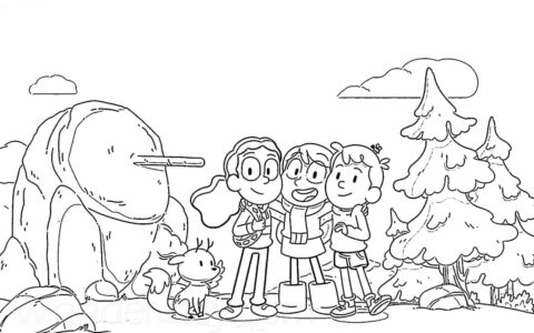 Dibujo de Hilda y Sus Amigos para Colorear