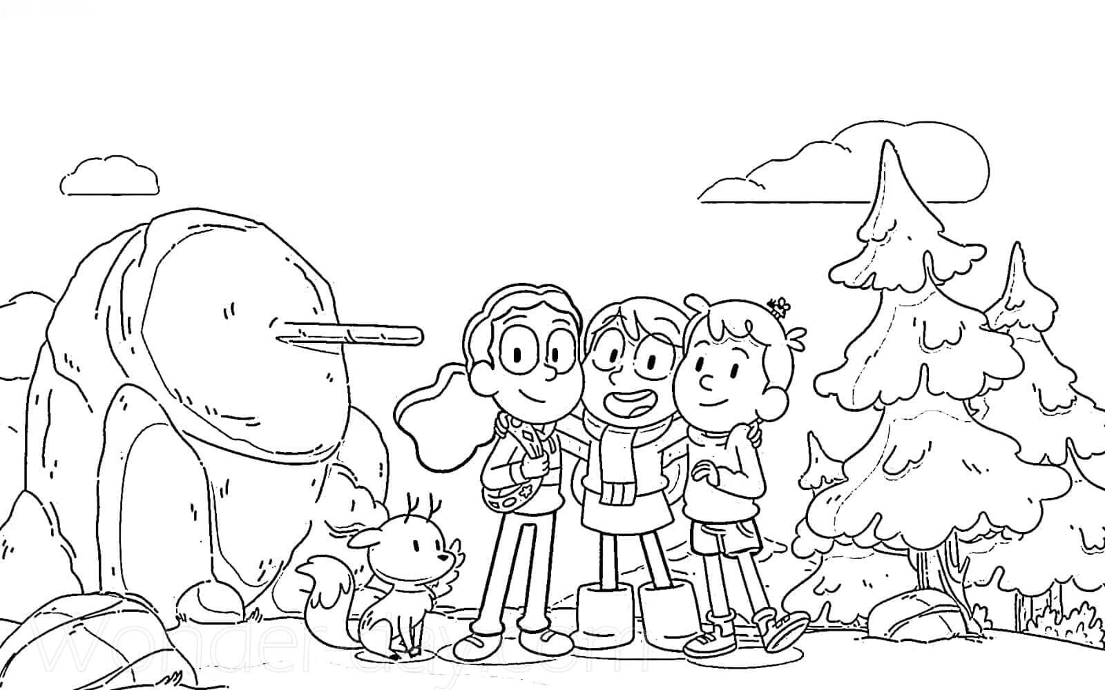 Dibujo de Hilda y Sus Amigos para Colorear