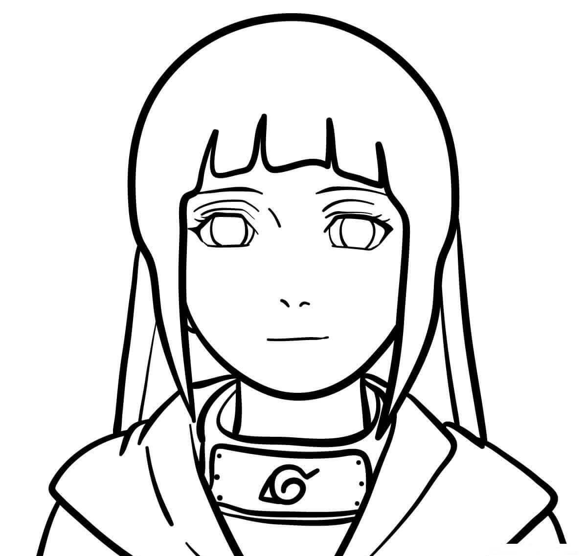 Dibujo de Cara a Hinata para Colorear