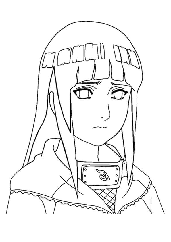 Dibujo de Cara Triste de Hinata para Colorear
