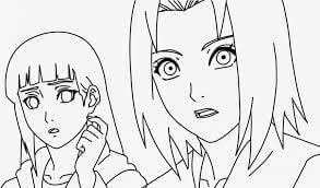 Dibujo de Hinata y Sakura para Colorear