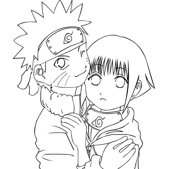 Dibujo de Naruto y Hinata para Colorear
