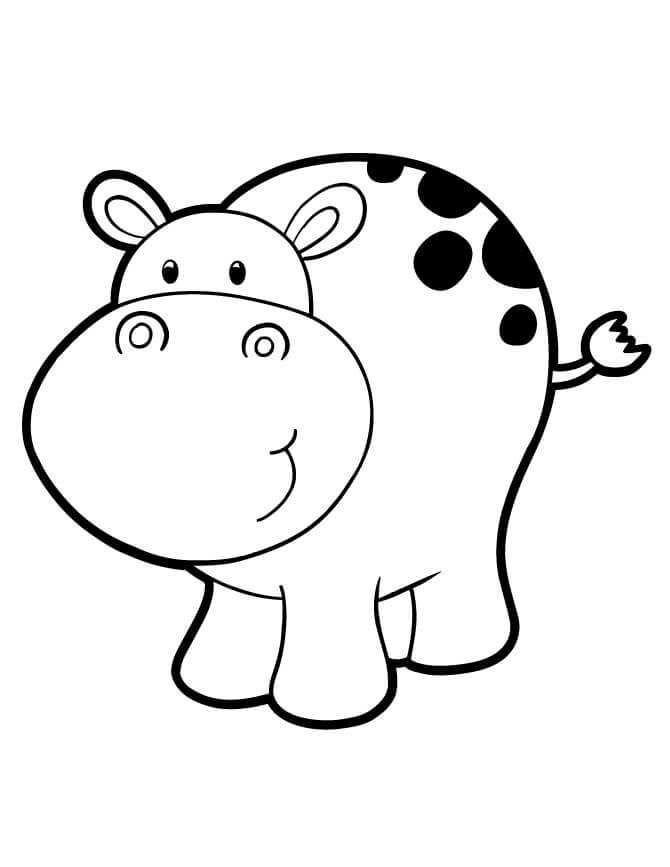 Dibujo de Bonito hipopótamo para Colorear