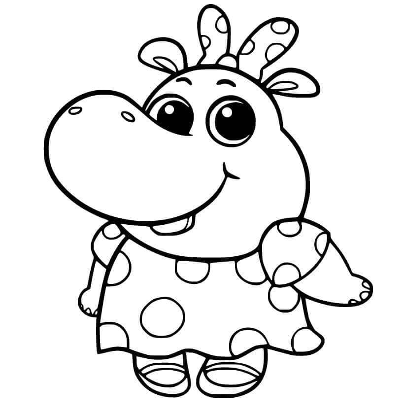 Dibujo de Henrietta hipopótamo para Colorear