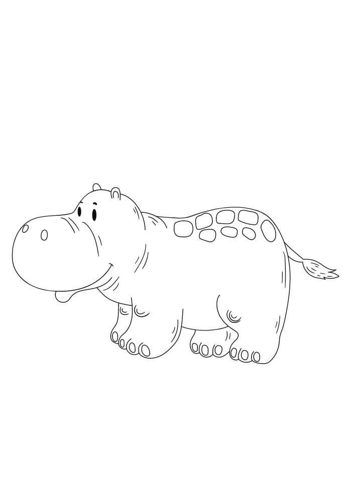 Dibujo de Hipopótamo Libre para Colorear