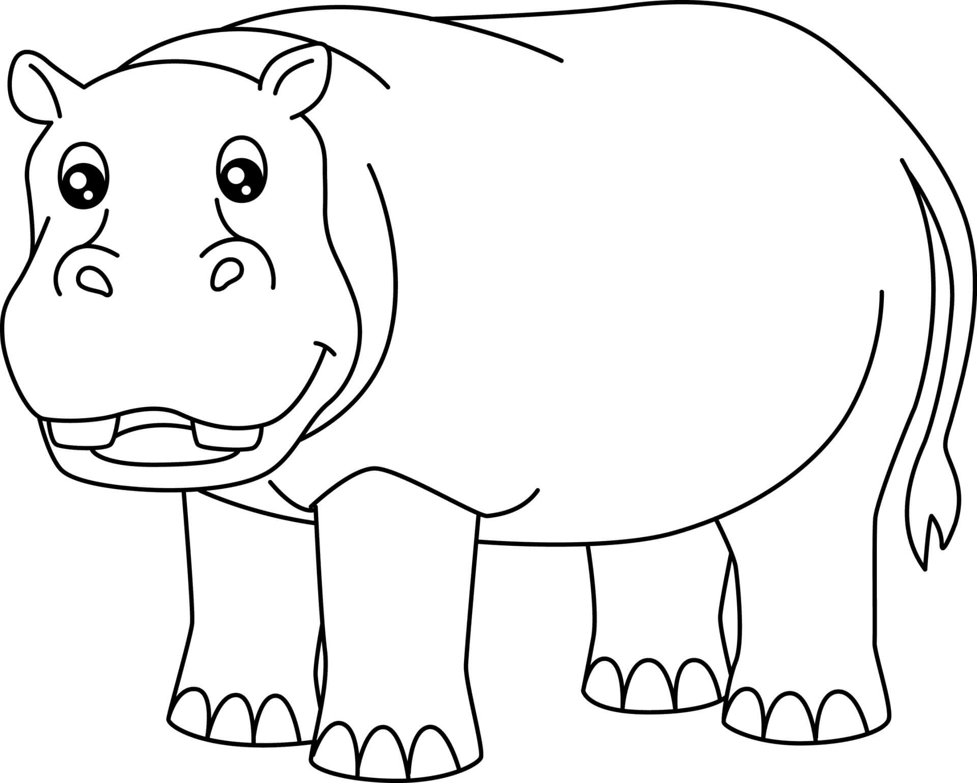 Dibujo de Impresionante hipopótamo para Colorear