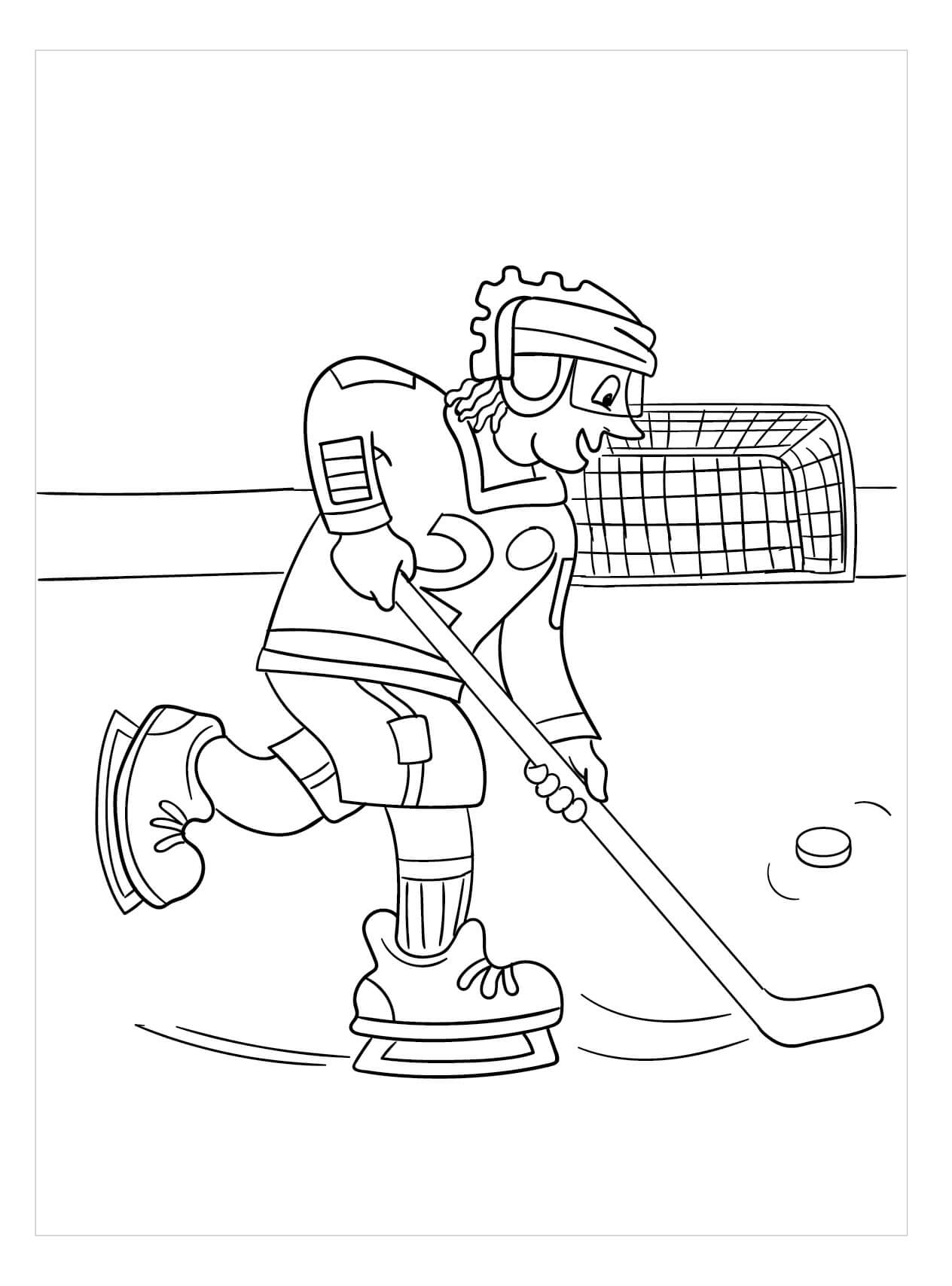 Dibujo de Bonitos Jugadores de Hockey para Colorear