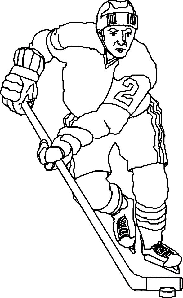 Dibujo de Del Jugador de Hockey para Colorear
