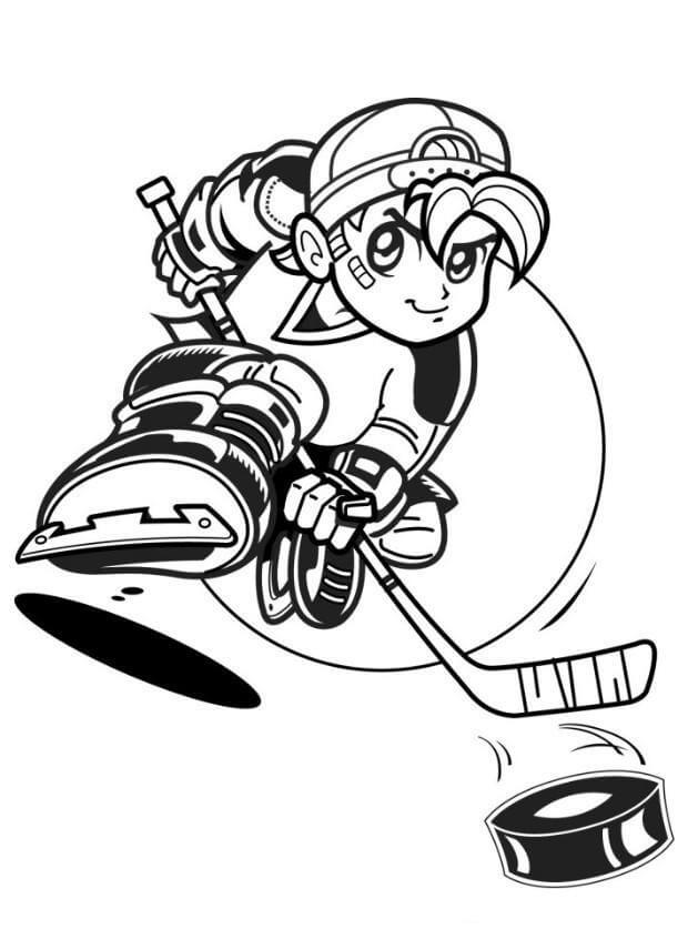 Dibujo de Gran Jugadores de Hockey para Colorear