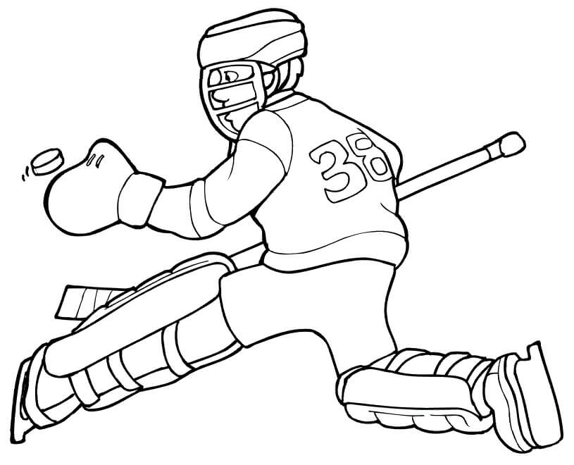 Dibujo de Gran Jugador de Hockey para Colorear