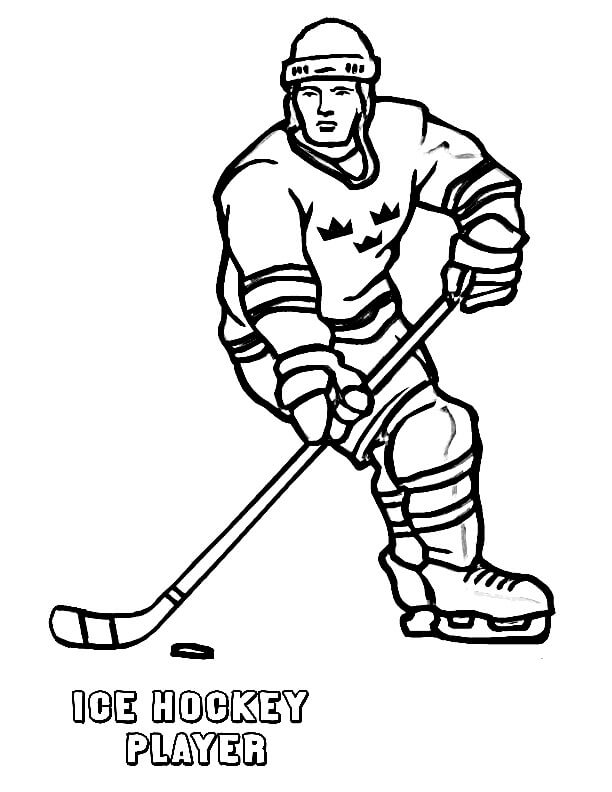 Dibujo de Jugador Bsico de Hockey Sobre Hielo para Colorear
