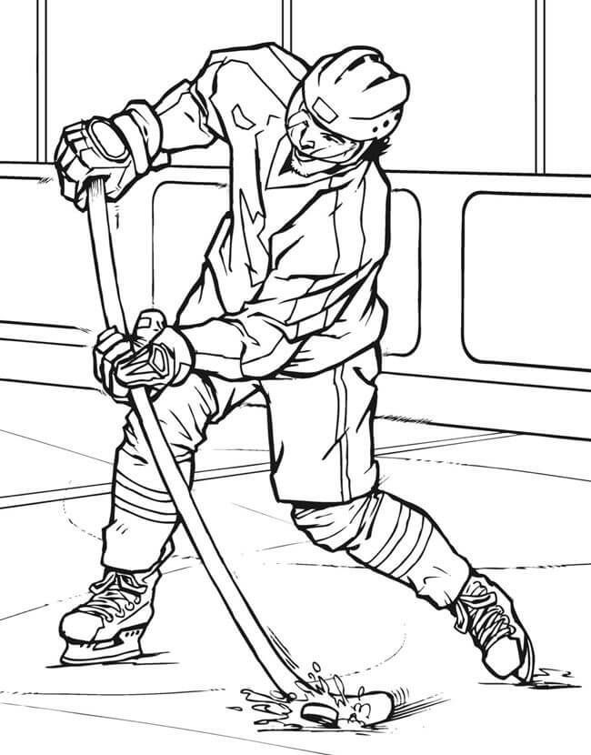 Dibujo de Jugador Normal de Hockey para Colorear
