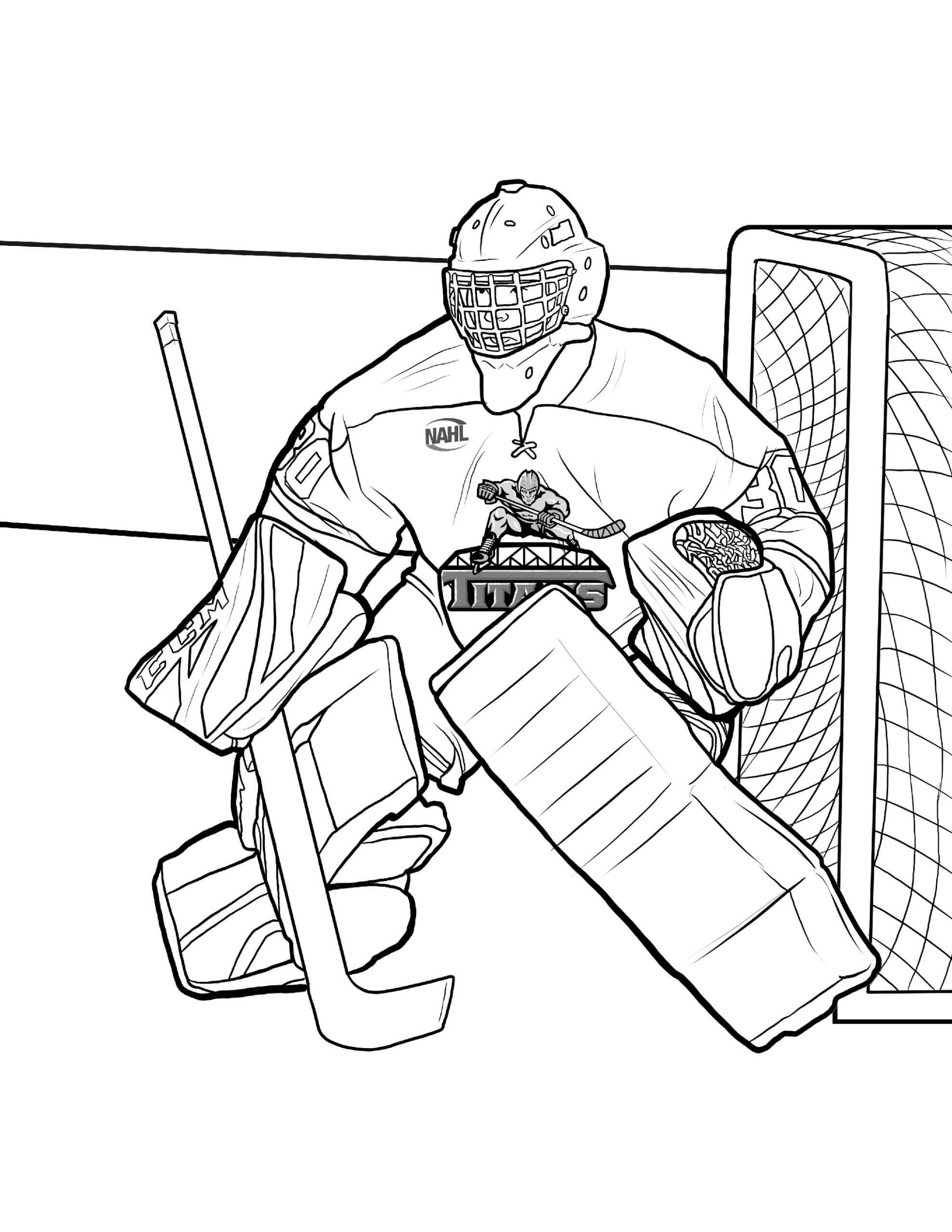 Dibujo de Jugador de Hockey Bsico para Colorear