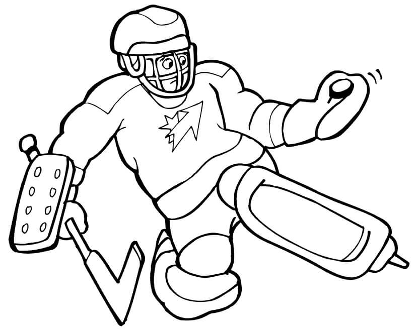Dibujo de Jugador de Hockey Simple para Colorear