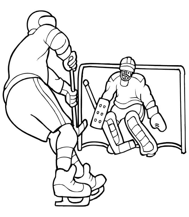 Dibujo de Jugador de Hockey Sobre Hielo para Colorear