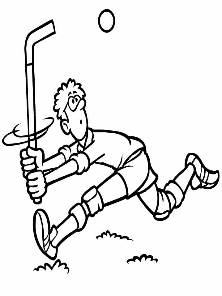 Dibujo de Jugadores de Hockey Divertidos para Colorear