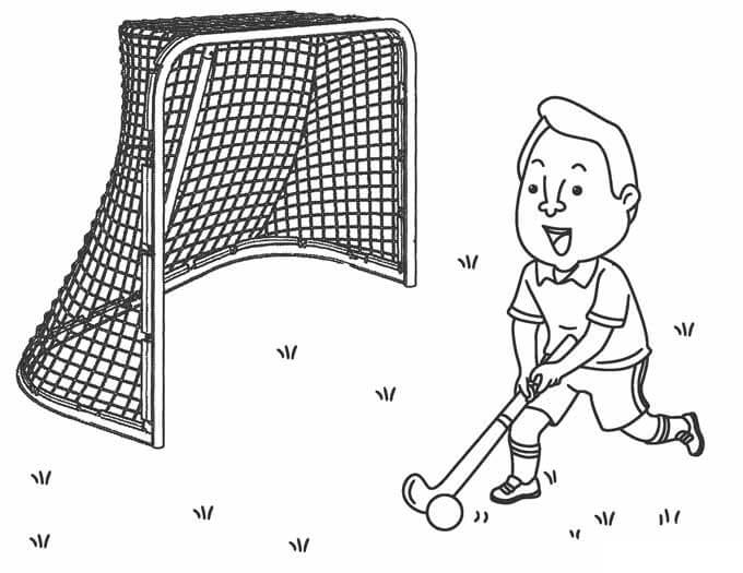 Dibujo de Jugadores de Hockey de Dibujos Animados para Colorear
