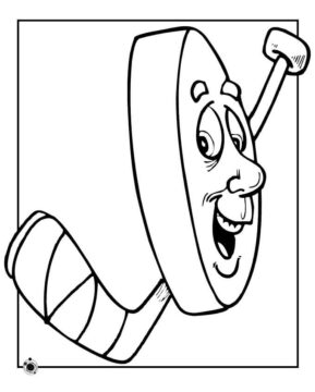 Dibujo de Palitos de Hockey Divertidos para Colorear
