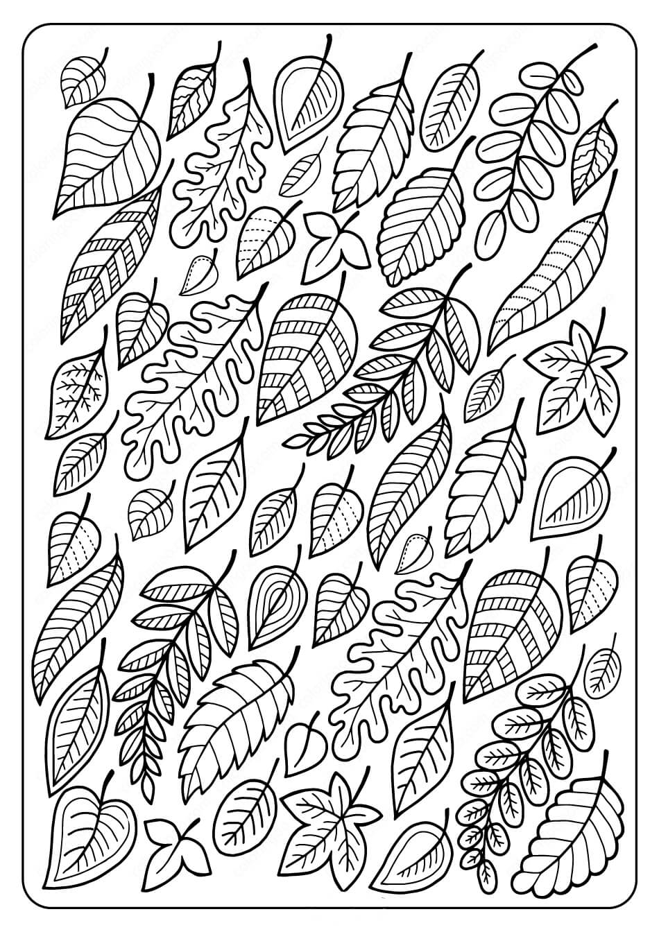Dibujo de Hoja Imprimible para Colorear