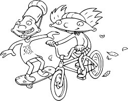 Dibujo de Arnold y Gerald Divertidos para Colorear