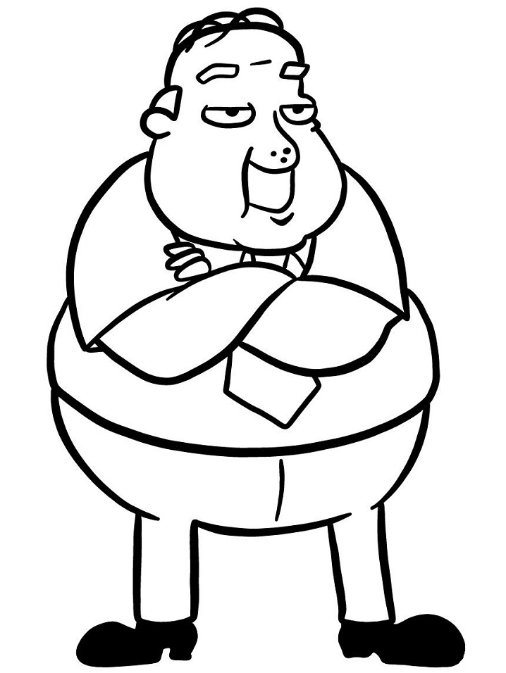 Dibujo de El Director Wartz de Hey Arnold para Colorear
