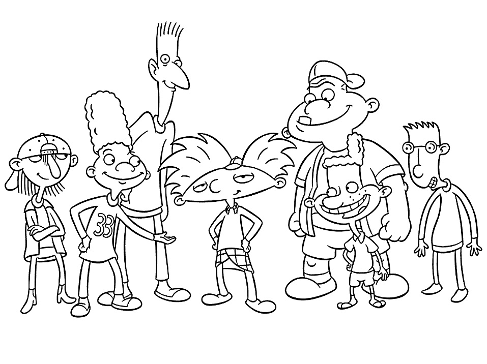 Dibujo de Hola Arnold Caracteres para Colorear