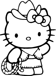 Dibujo de Gatito Vaquero para Colorear
