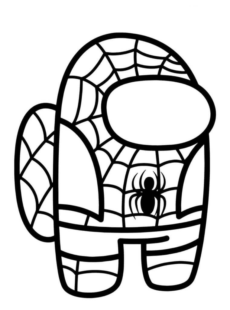 Dibujo de Among Us Piel Hombre araña para Colorear