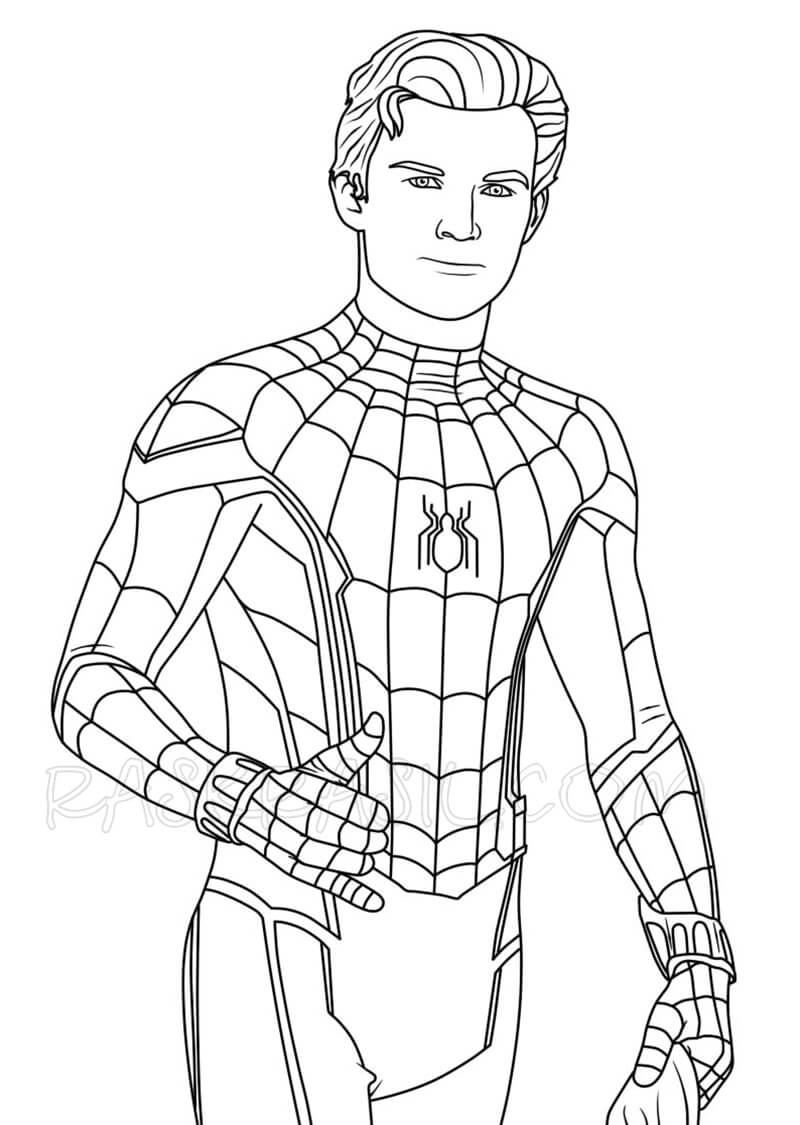 Dibujo de Cara Sonriente del Hombre araña para Colorear