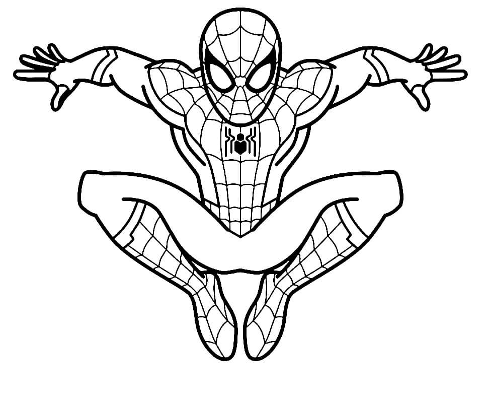 Dibujo de El Hombre araña Sencillo para Colorear