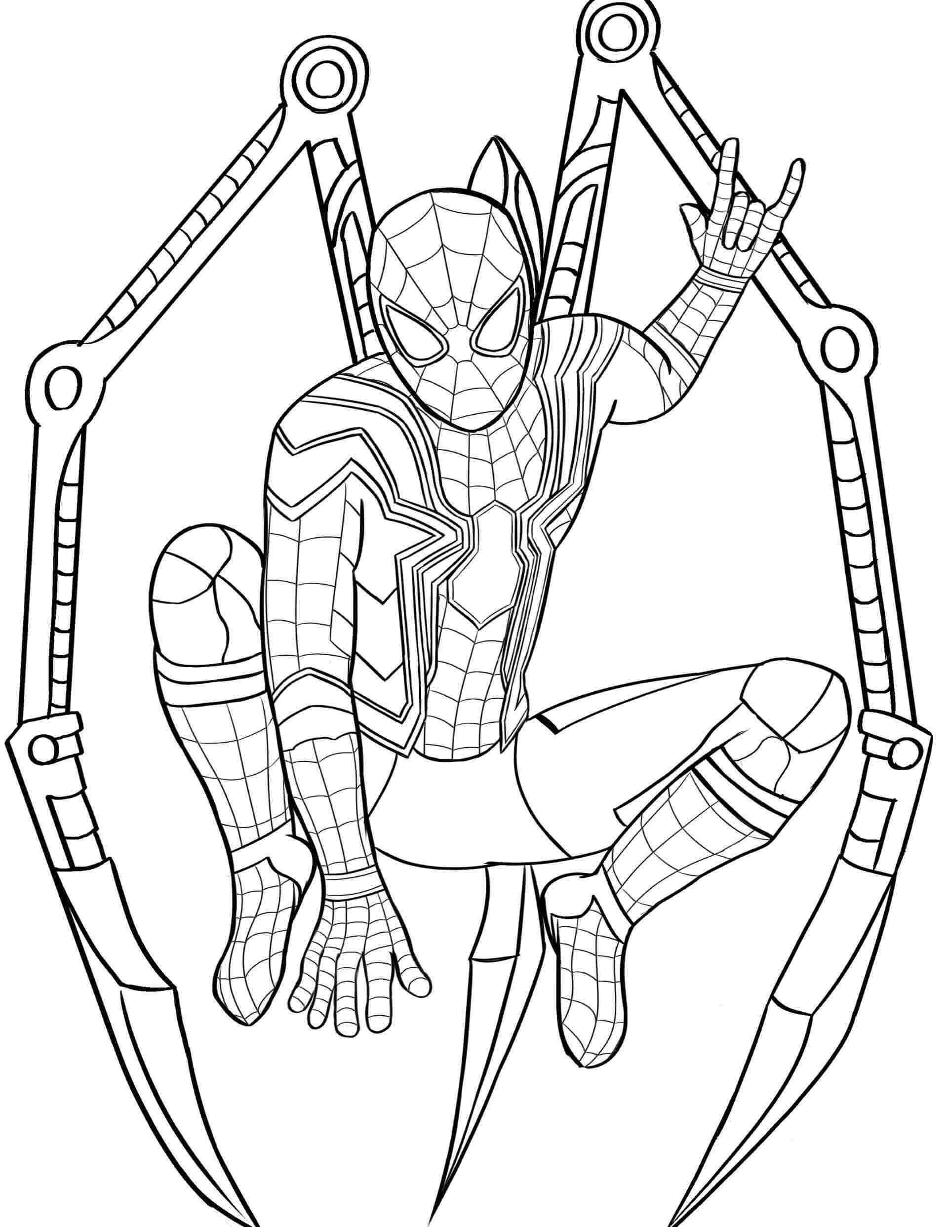 Dibujo de Genial Hombre araña de Hierro para Colorear