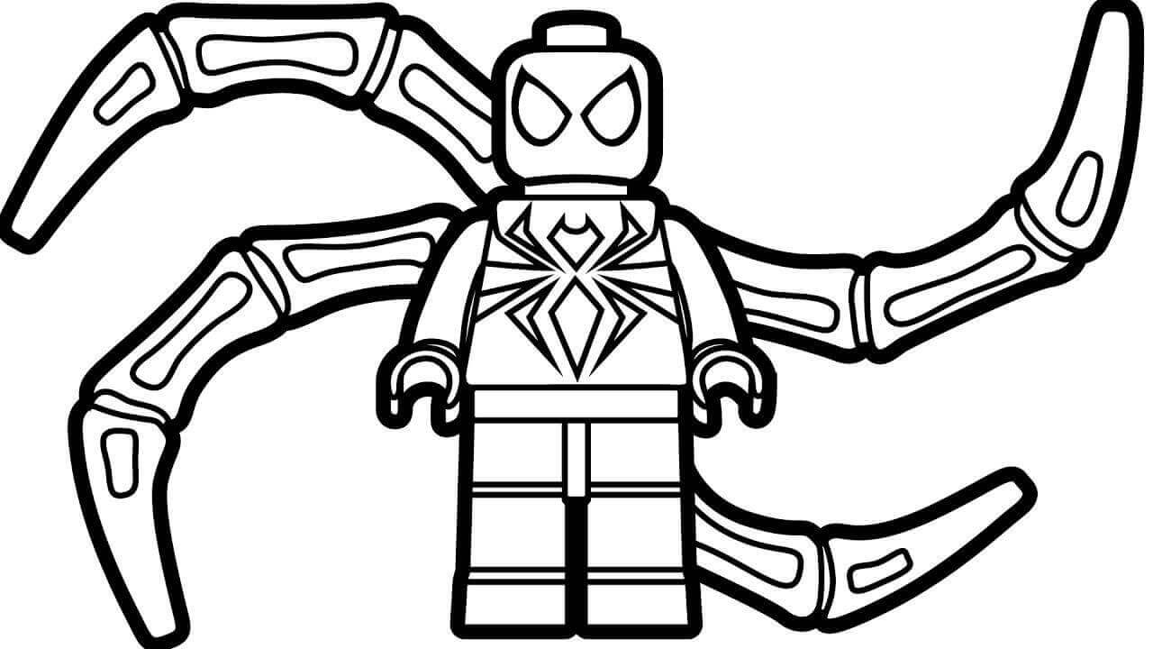 Dibujo de Hombre araña de Hierro Lego para Colorear