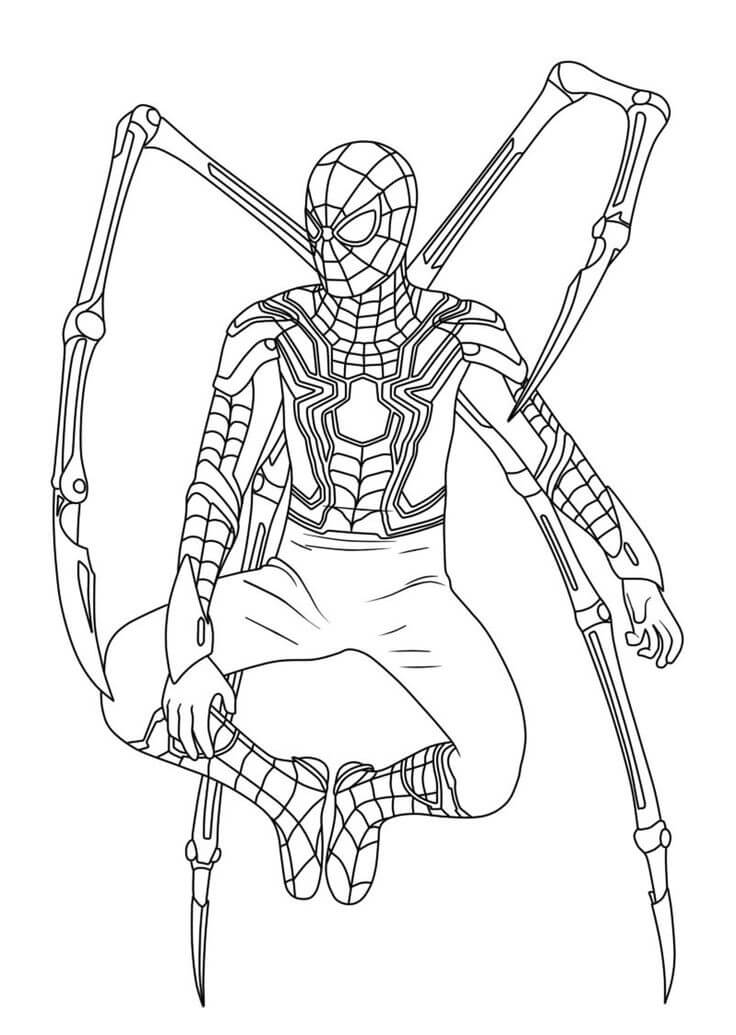 Dibujo de Hombre araña de Hierro para Colorear