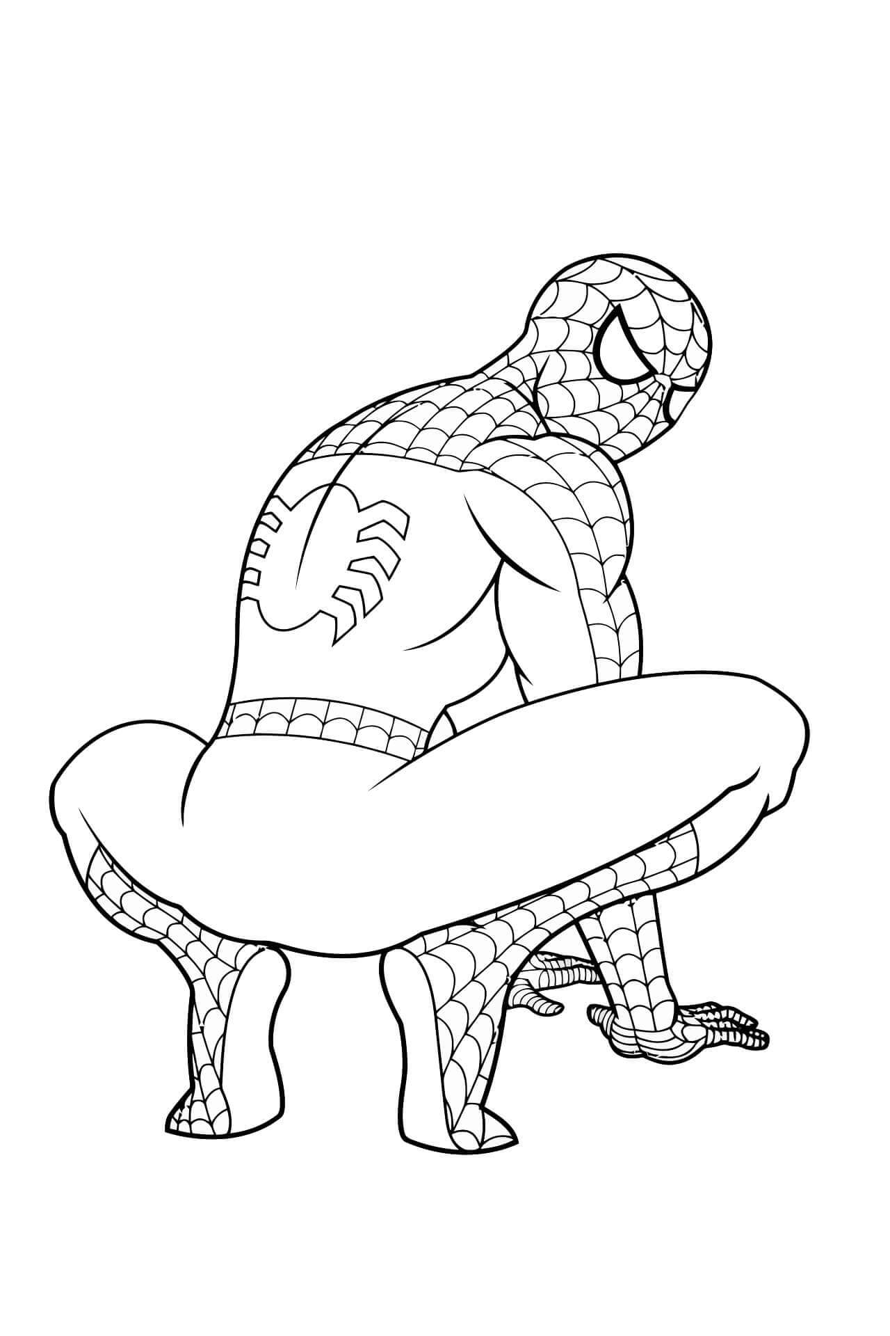 Dibujo de Hombre araña Gracioso para Colorear