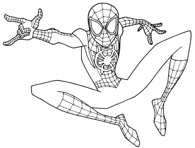 Dibujo de Hombre araña Saltando para Colorear