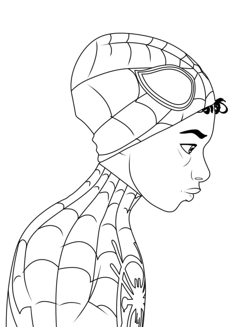 Dibujo de Hombre araña Se Quita la máscara para Colorear