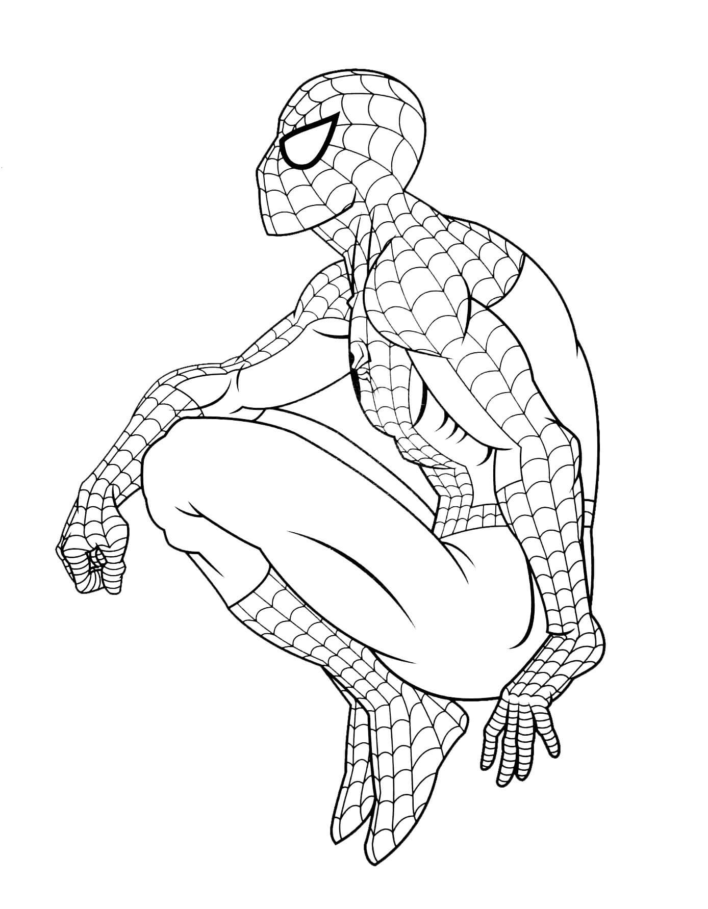 Dibujo de Hombre araña Sentado para Colorear
