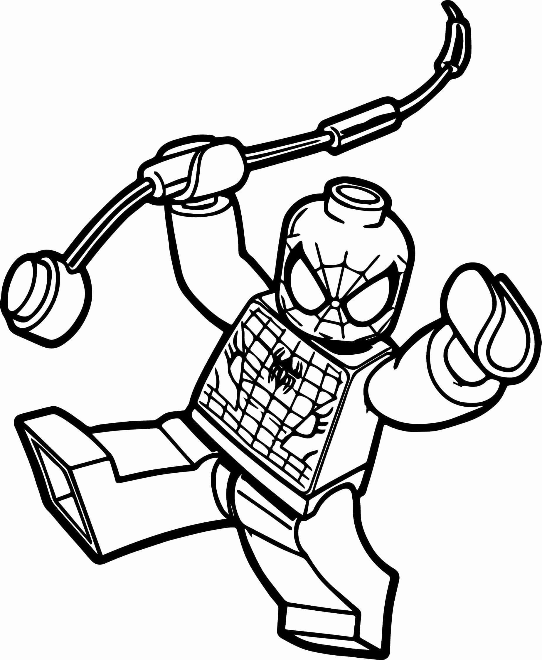 Dibujo de Increible Lego Hombre araña para Colorear