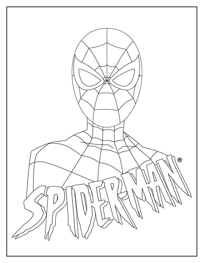 Dibujo de Retrato del Hombre araña para Colorear