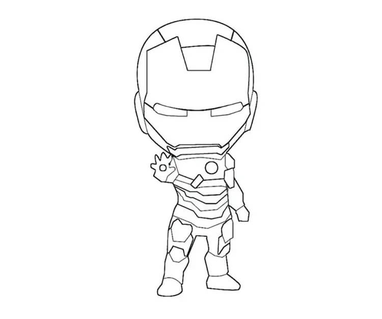 Dibujo de Chibi Ironman Attack para Colorear