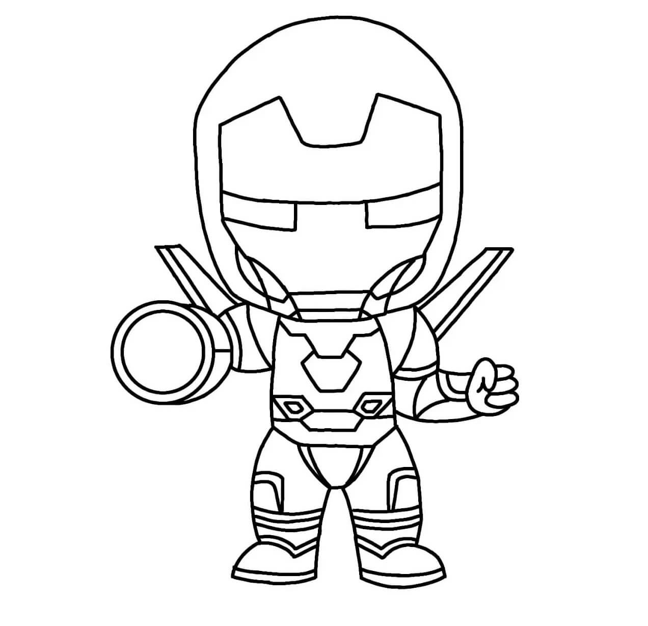 Dibujo de Chibi Ironman With Weapon para Colorear