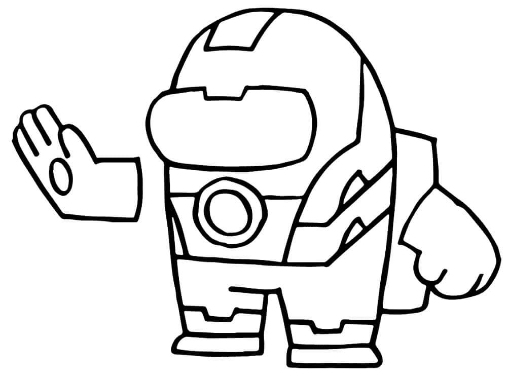 Dibujo de Among Us Piel Ironman para Colorear