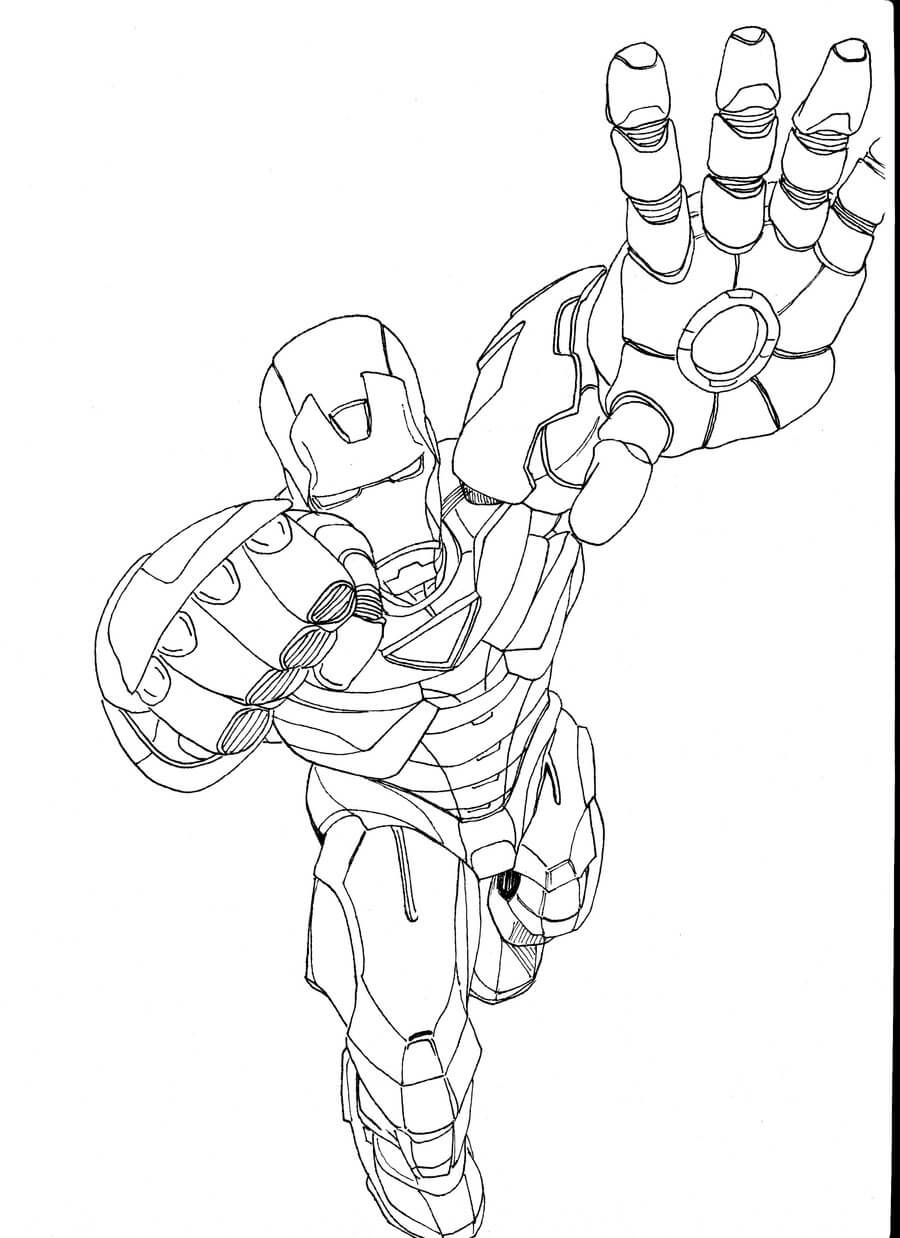 Dibujo de Ataque de Ironman para Colorear