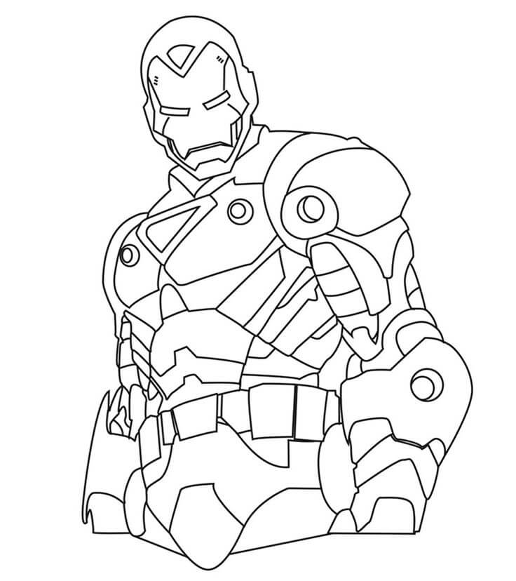 Dibujo de Cara de Ironman para Colorear