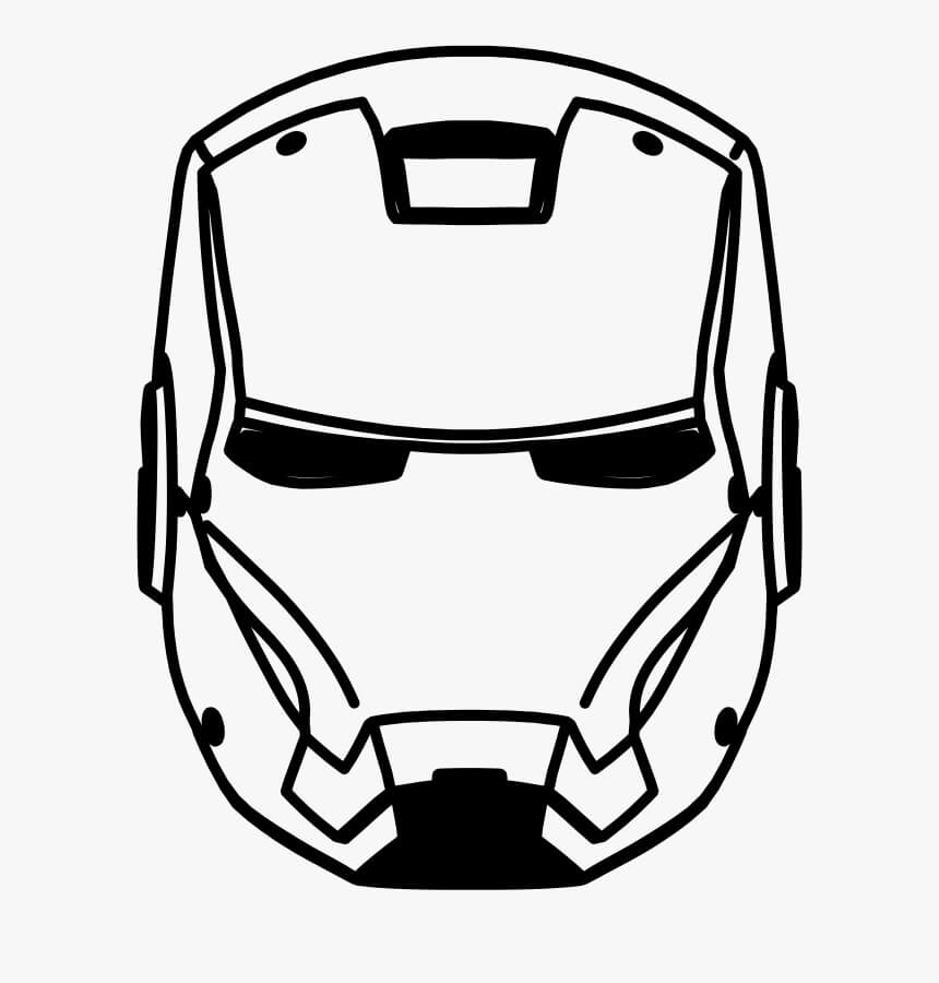 Dibujo de Máscara Ironman para Colorear