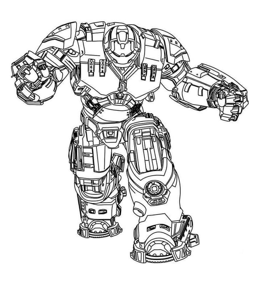 Dibujo de Hulkbuster de Ironman para Colorear