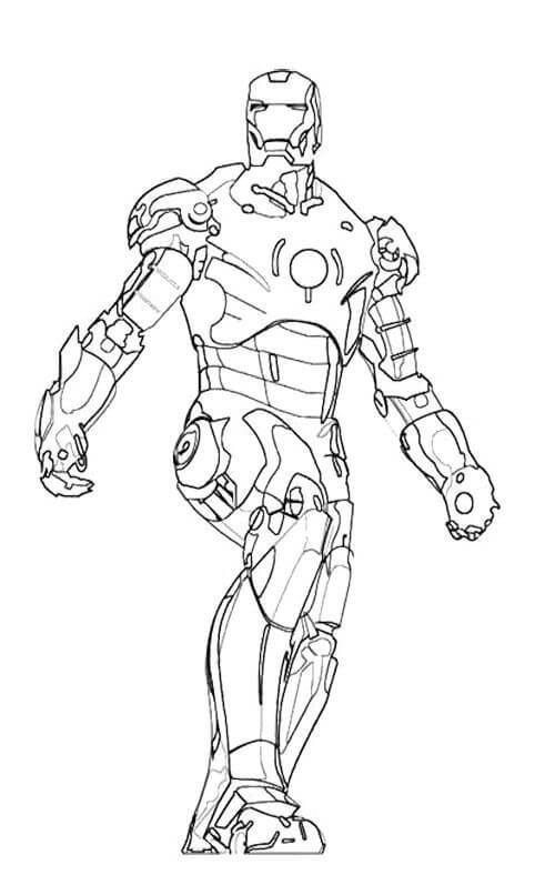 Dibujo de Ironman Caminando para Colorear